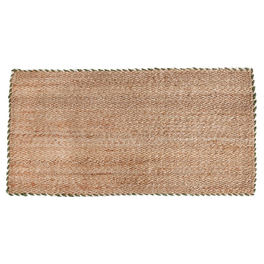 Art of the Entry Braided Jute Doormat With Green Trim 