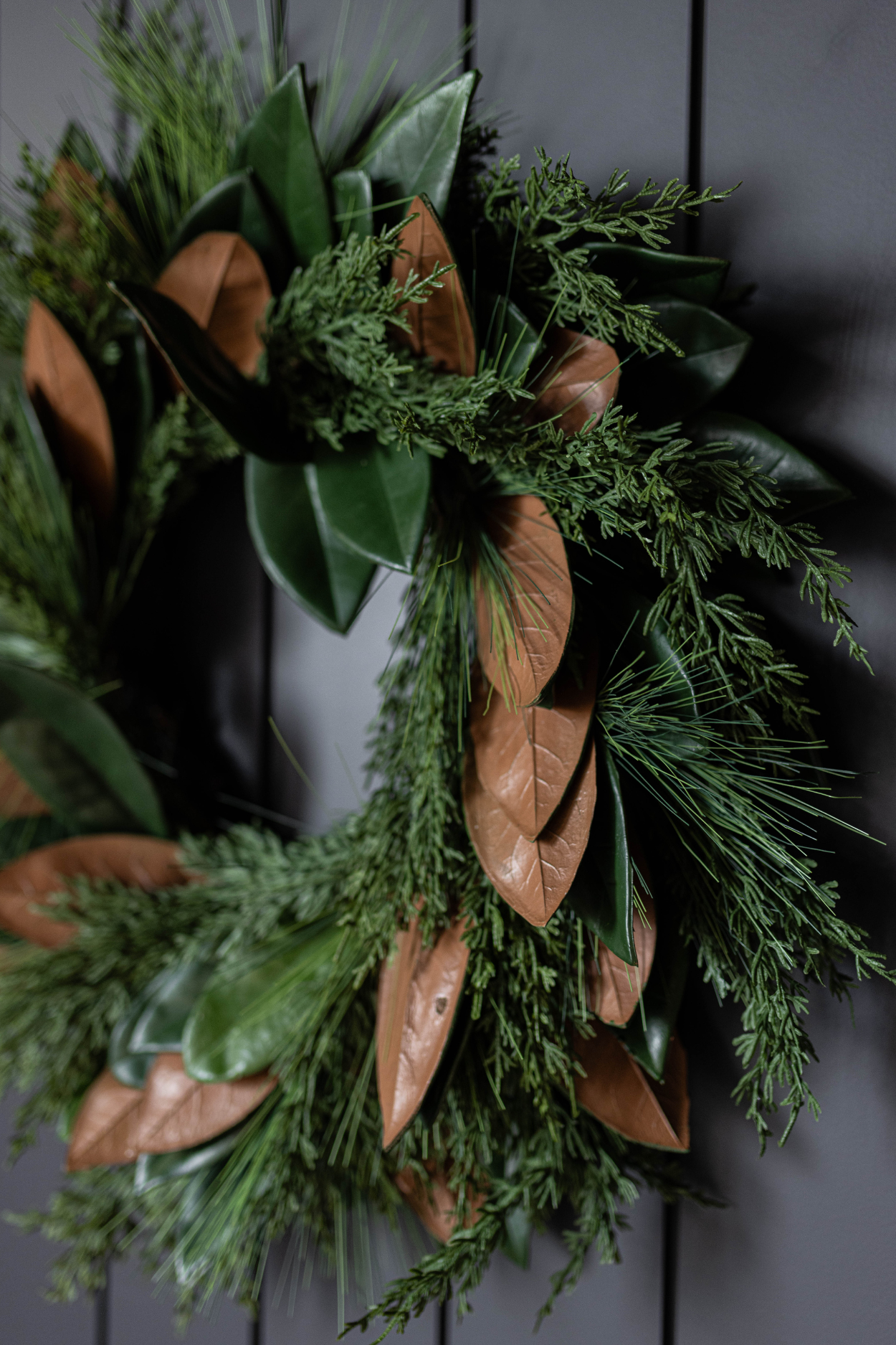 Magnolia Norfolk Cypress Mixed Real Touch Wreath - 24": Standard