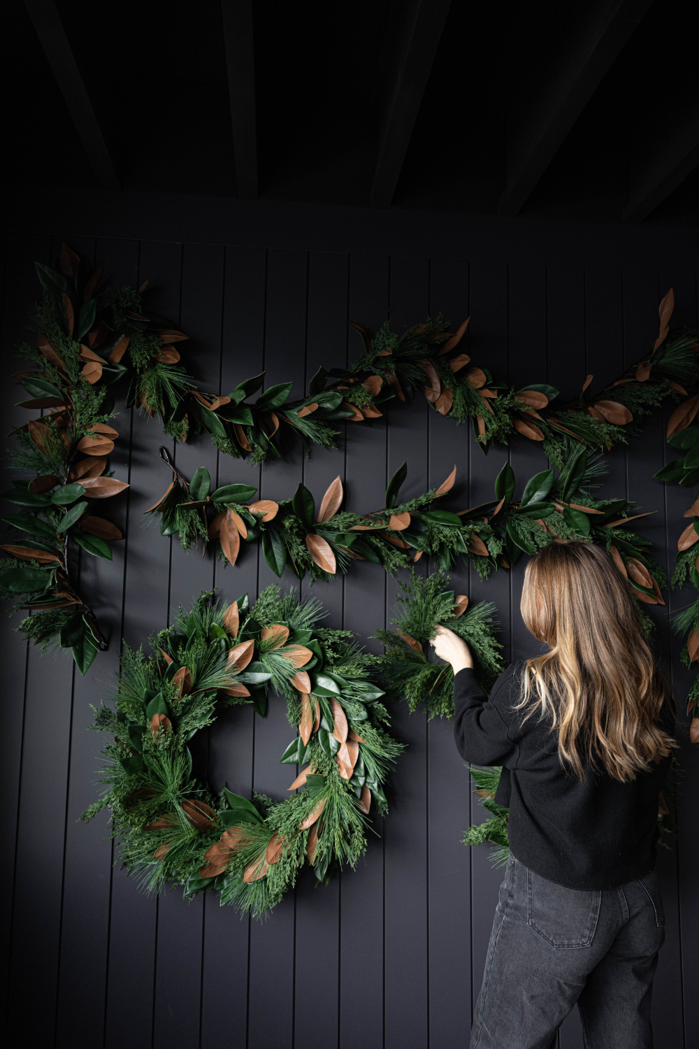 Magnolia Norfolk Cypress Mixed Real Touch Wreath - 24": Standard