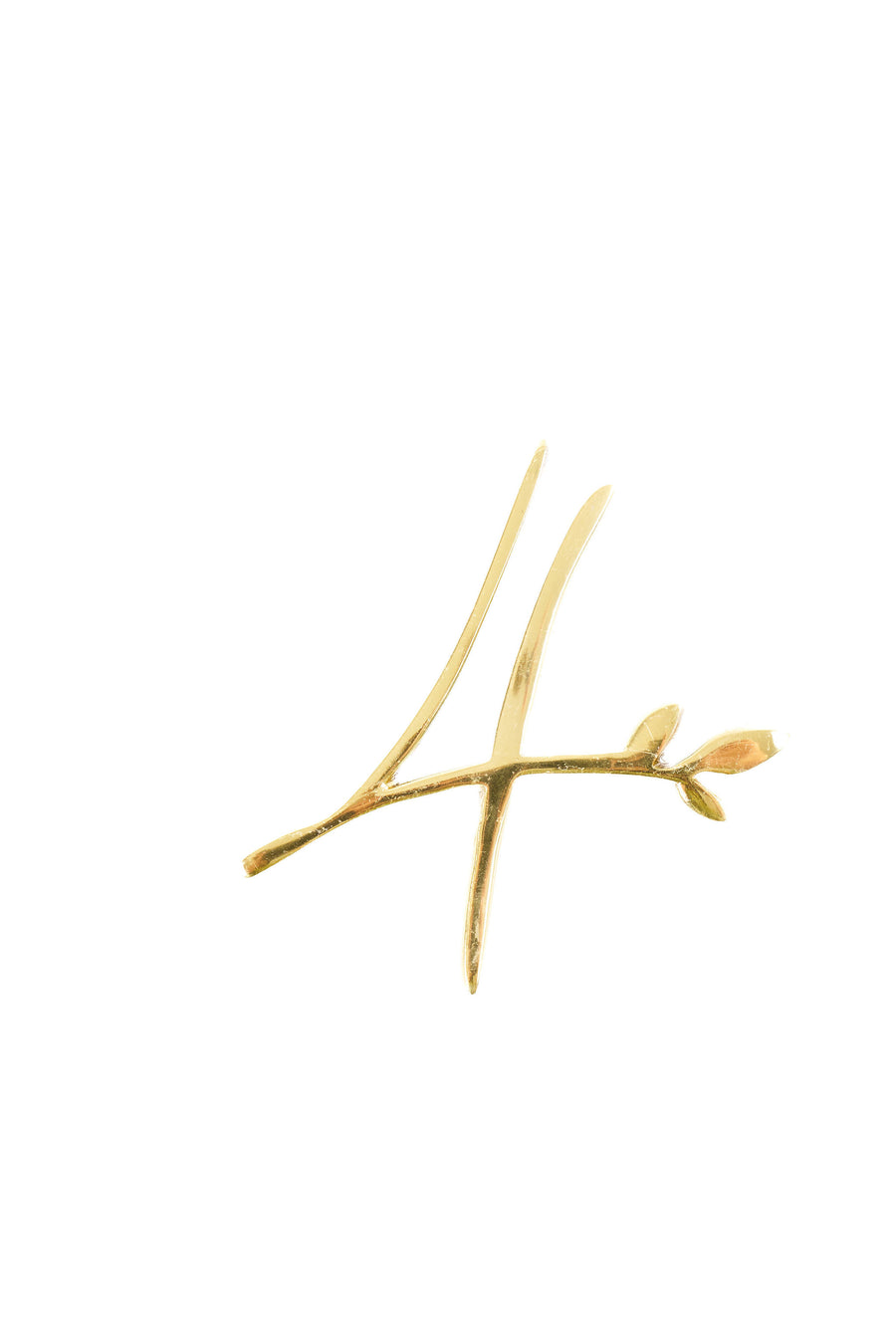 Leaf Flourish Brass House Numbers