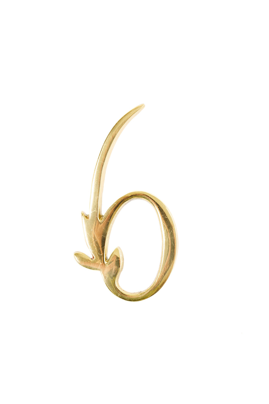 Leaf Flourish Brass House Numbers