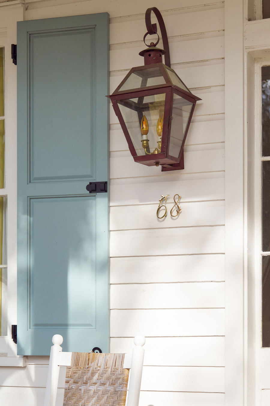 Leaf Flourish Brass House Numbers